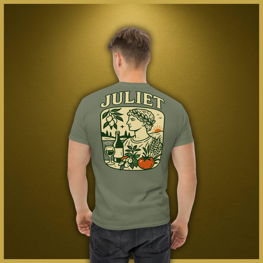 Juliet 1496 T-Shirt – Klassisches Baumwollshirt mit italienischem Rückenprint
